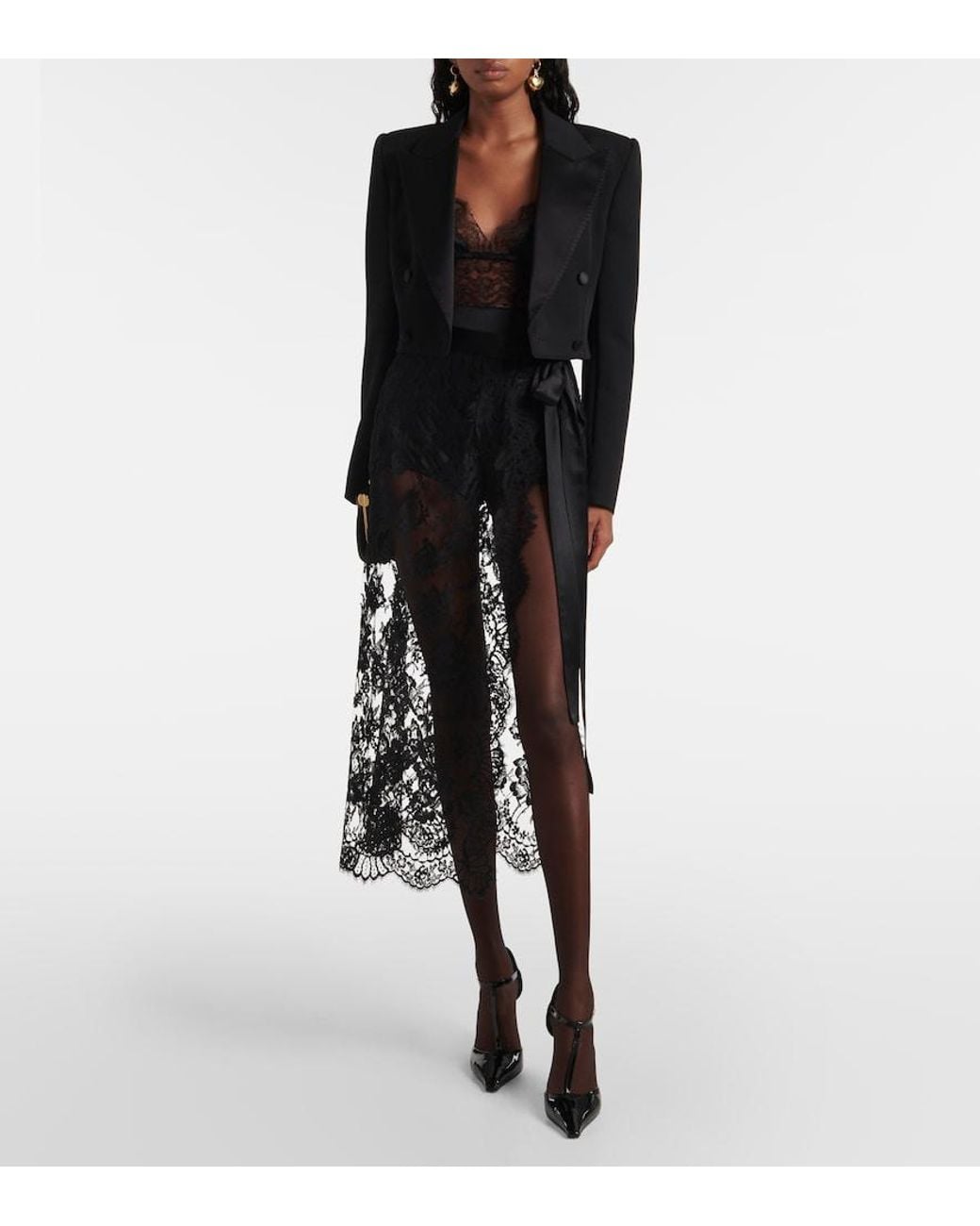 Dolce & Gabbana Black Satin Culottes