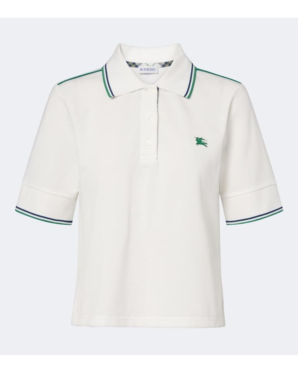 Burberry White Ekd Cotton Pique Polo Shirt