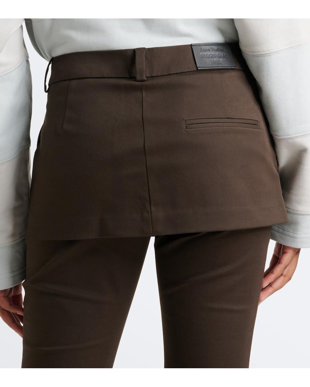 Acne Black Layered Cotton Capri Pants
