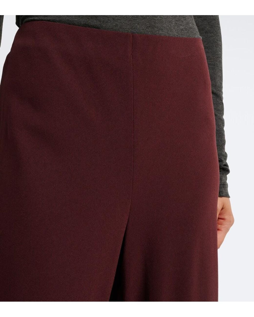 Vince Red Colette Crepe Wide-Leg Pants