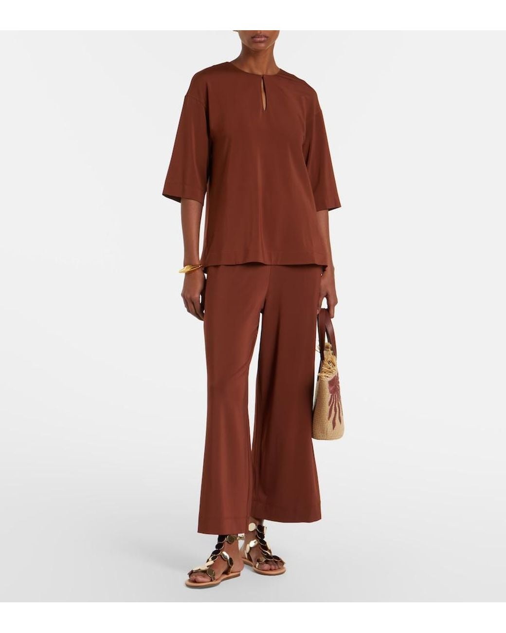 Max Mara Brown Giglio Keyhole Oversized Top