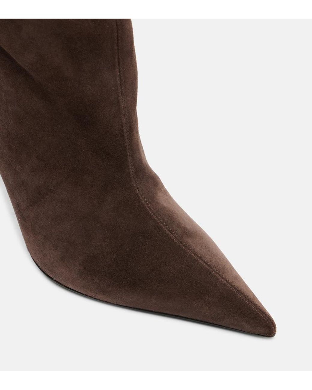 Khaite Brown Bella 100 Suede Knee-High Boots