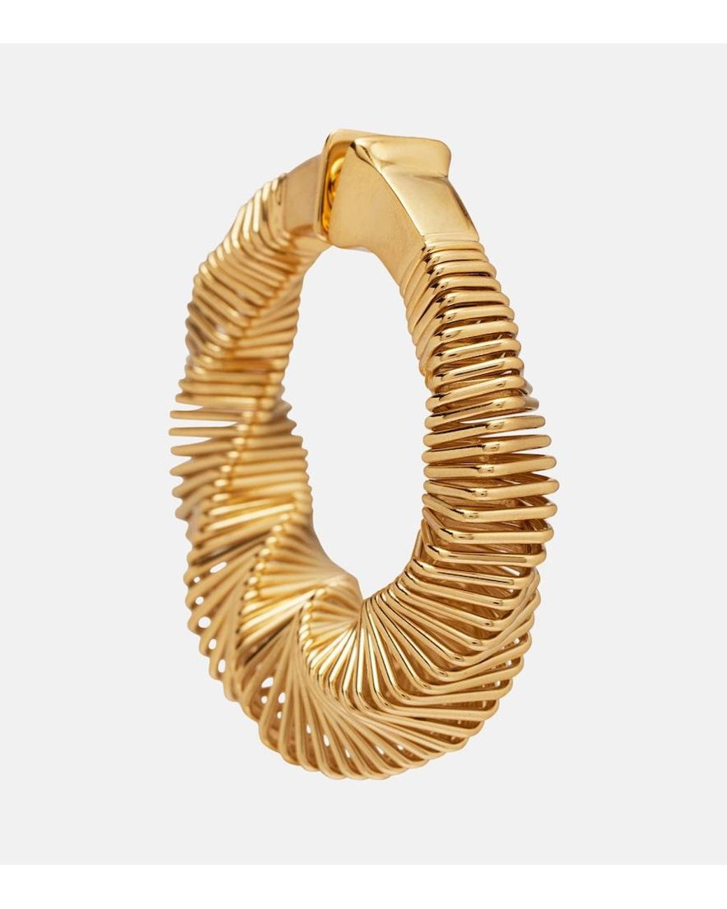 Alaïa Metallic Spiral Small Hoop Earrings