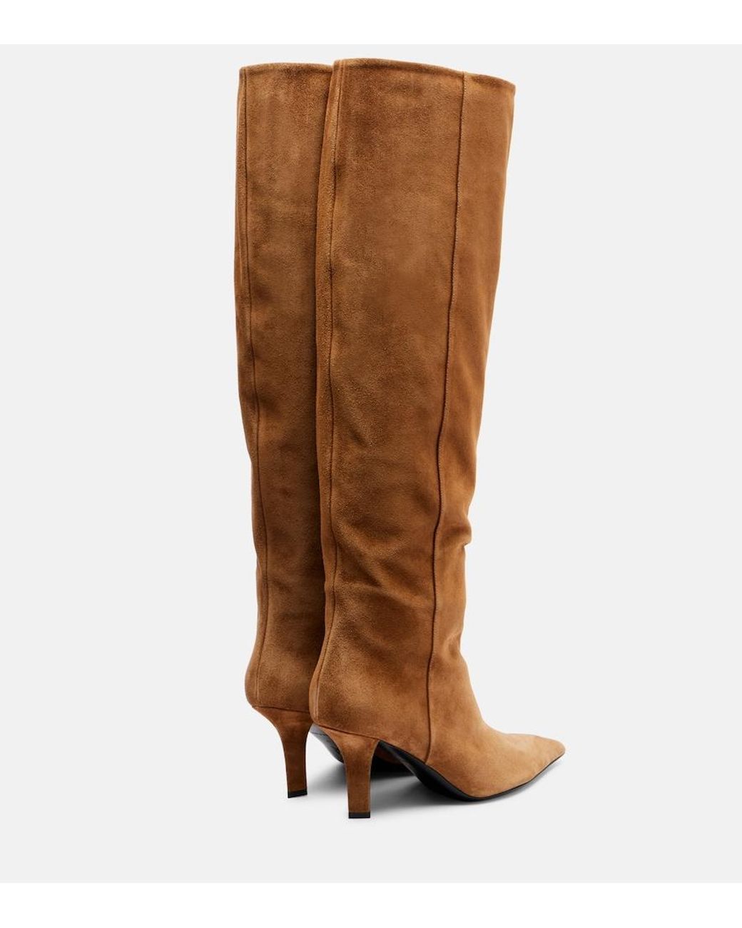 AMINA MUADDI Brown Christine 80 Suede Knee-High Boots