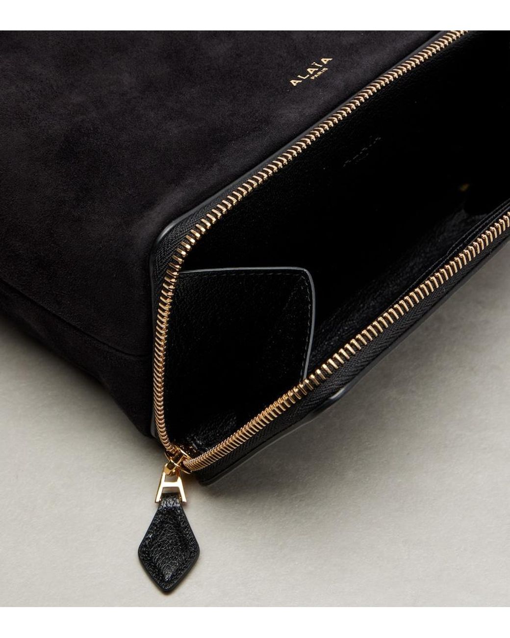 Alaïa Black Le Pochon Suede Bucket Bag