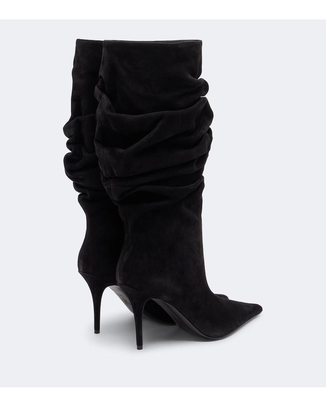 AMINA MUADDI Black Anok Suede Mid-Calf Boots