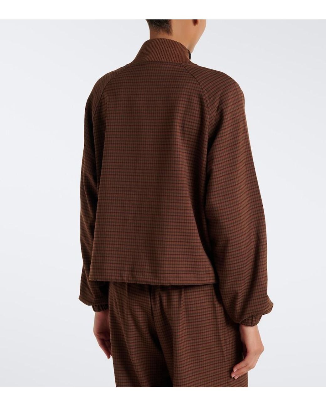 Varley Brown Keagan Checked Twill Bomber Jacket