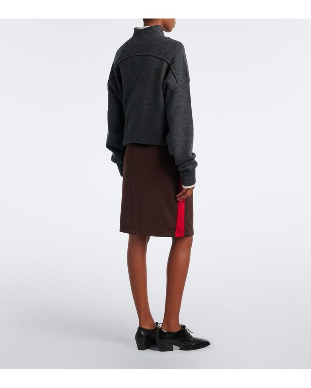 Coperni Brown Jersey Midi Skirt