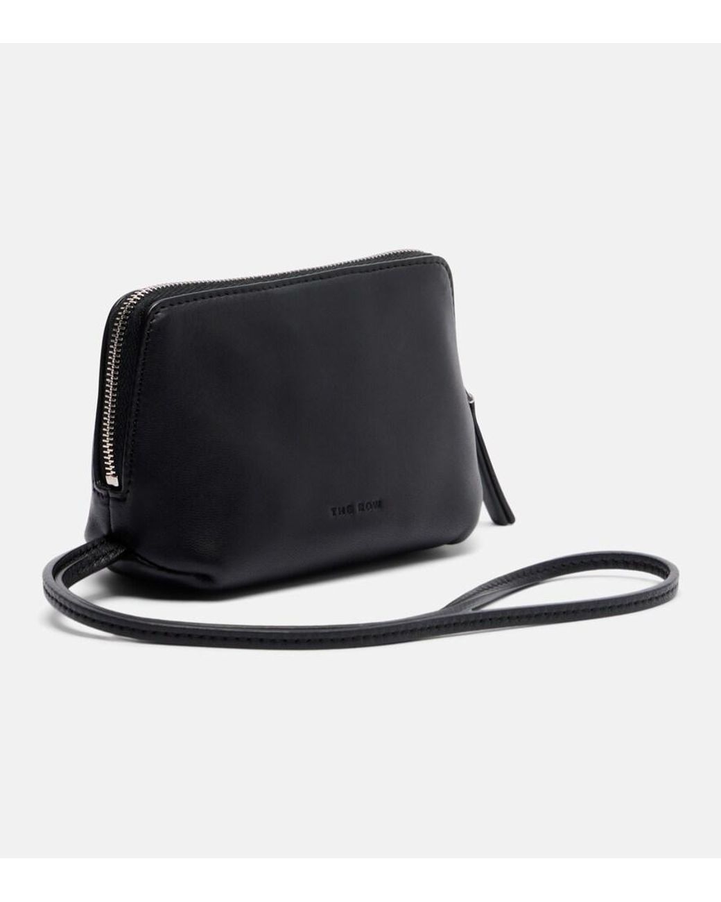 The Row Black Clutch Owen Aus Leder