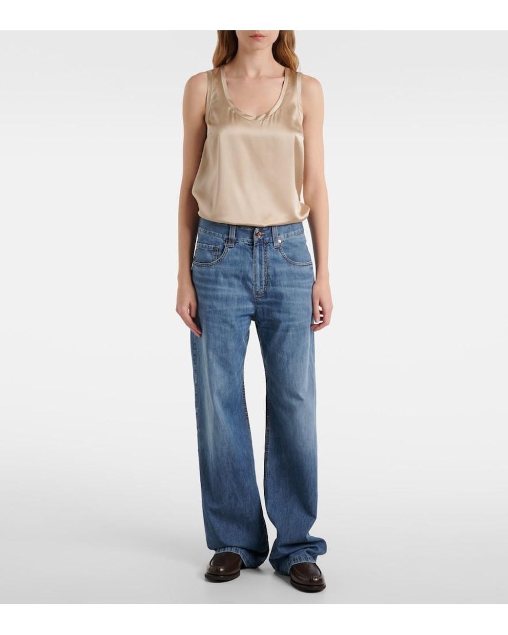 Brunello Cucinelli Blue Mid-Rise Straight Jeans