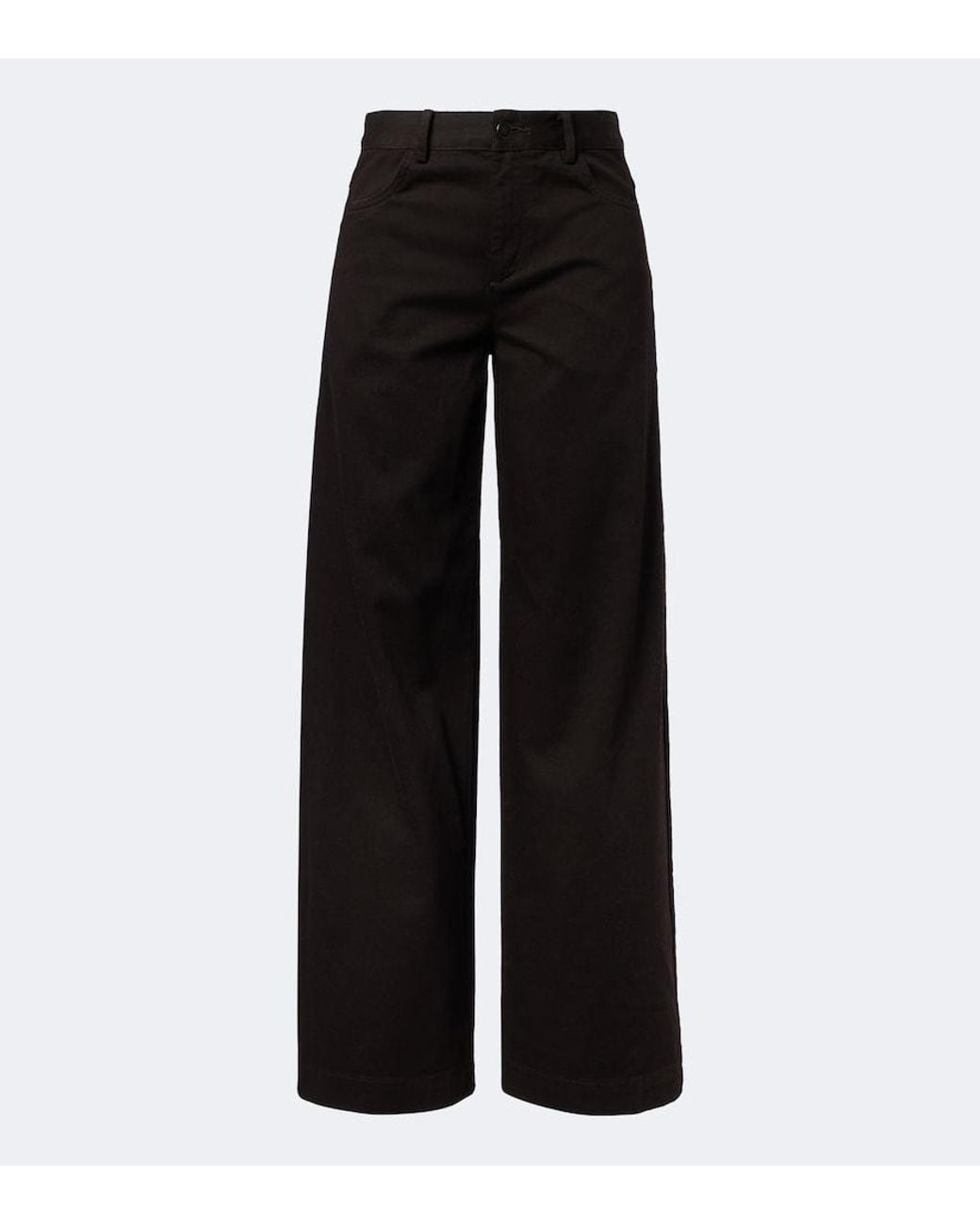 Vince Black Cotton Twill Wide-Leg Pants