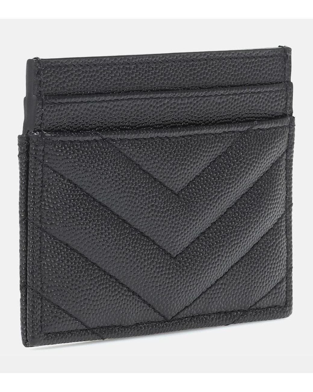 Saint Laurent Black Kartenetui Cassandre Aus Leder