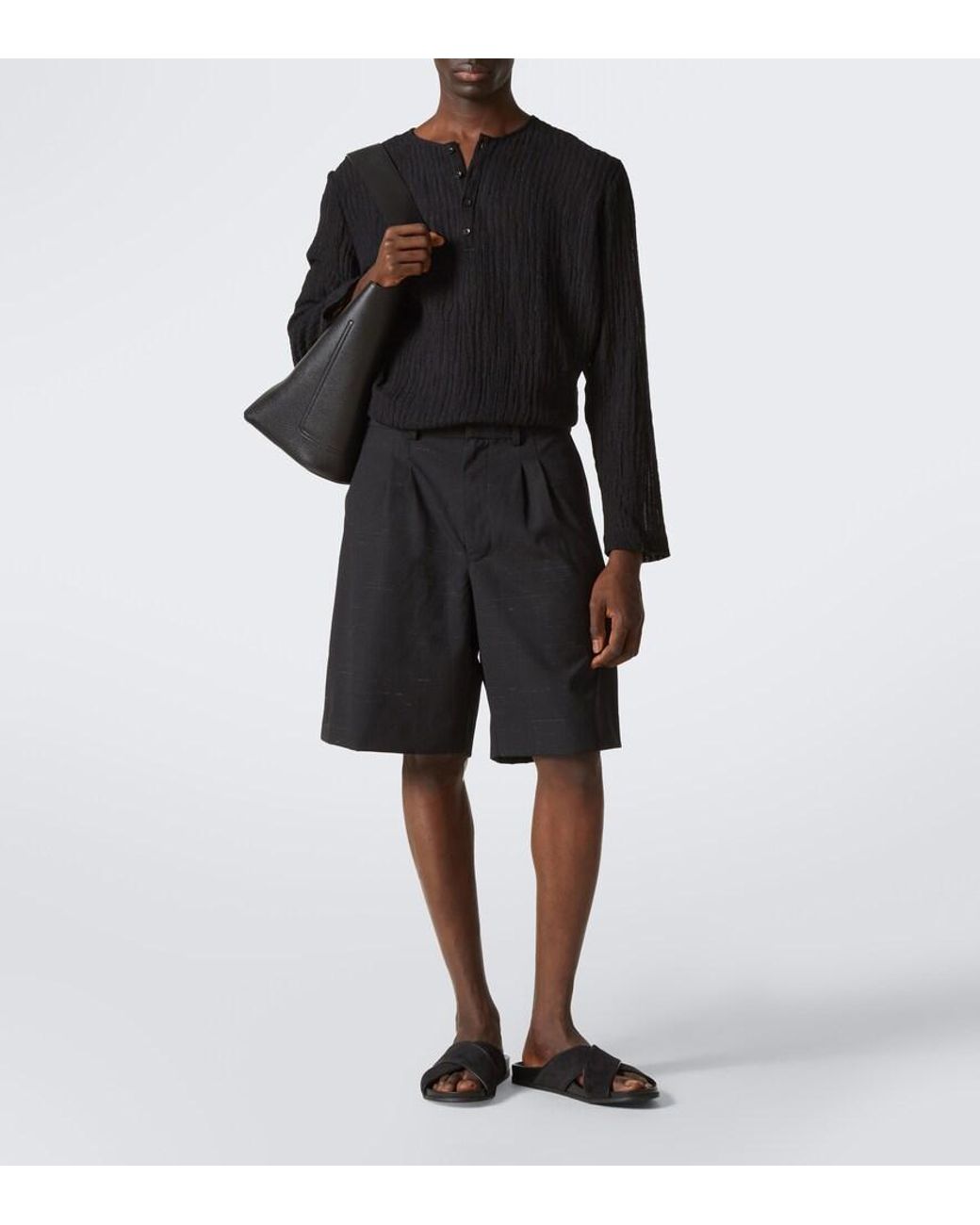 Manolo Blahnik Black Chiltern Suede Slides for men