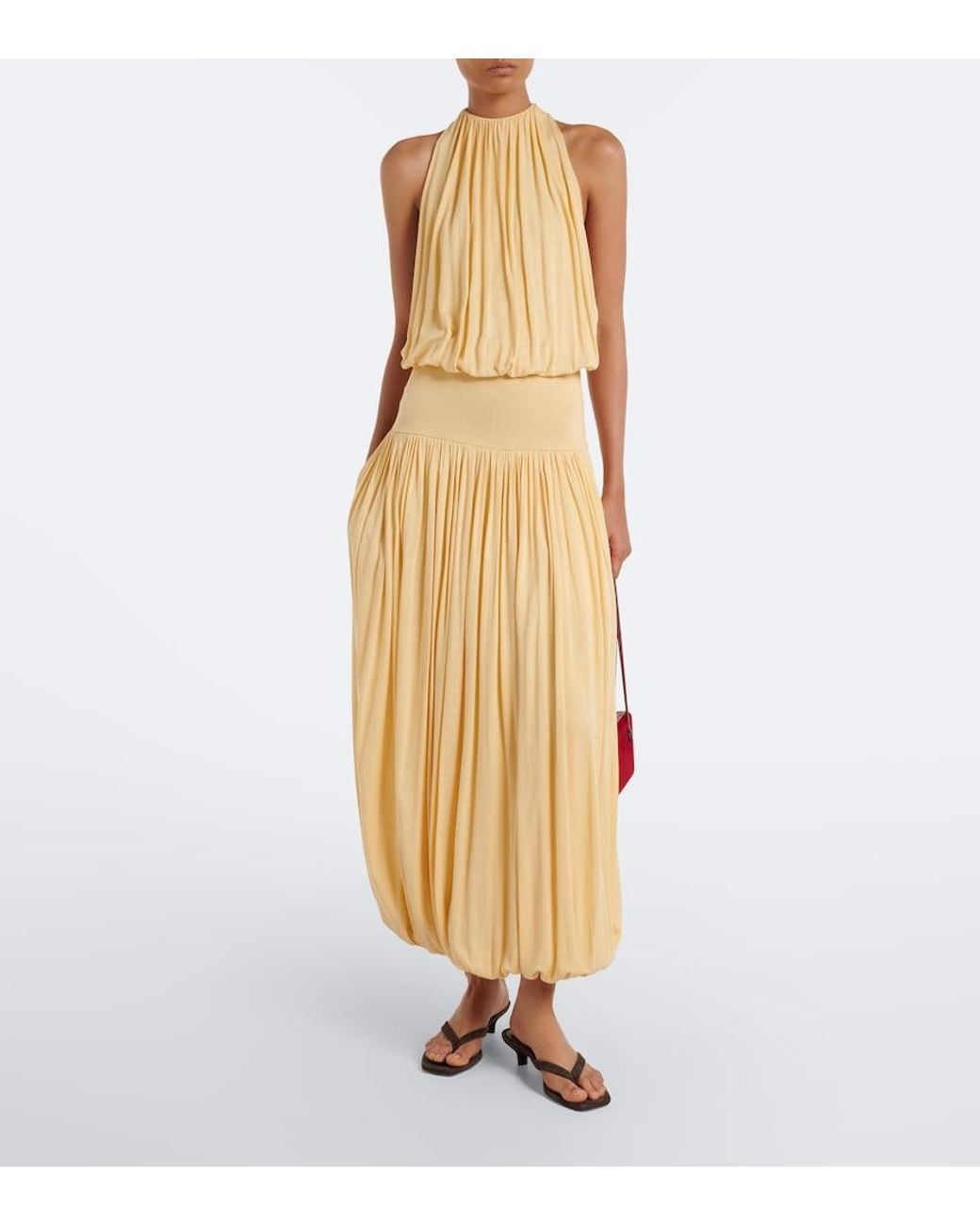 Totême  Brown Suede Thong Sandals