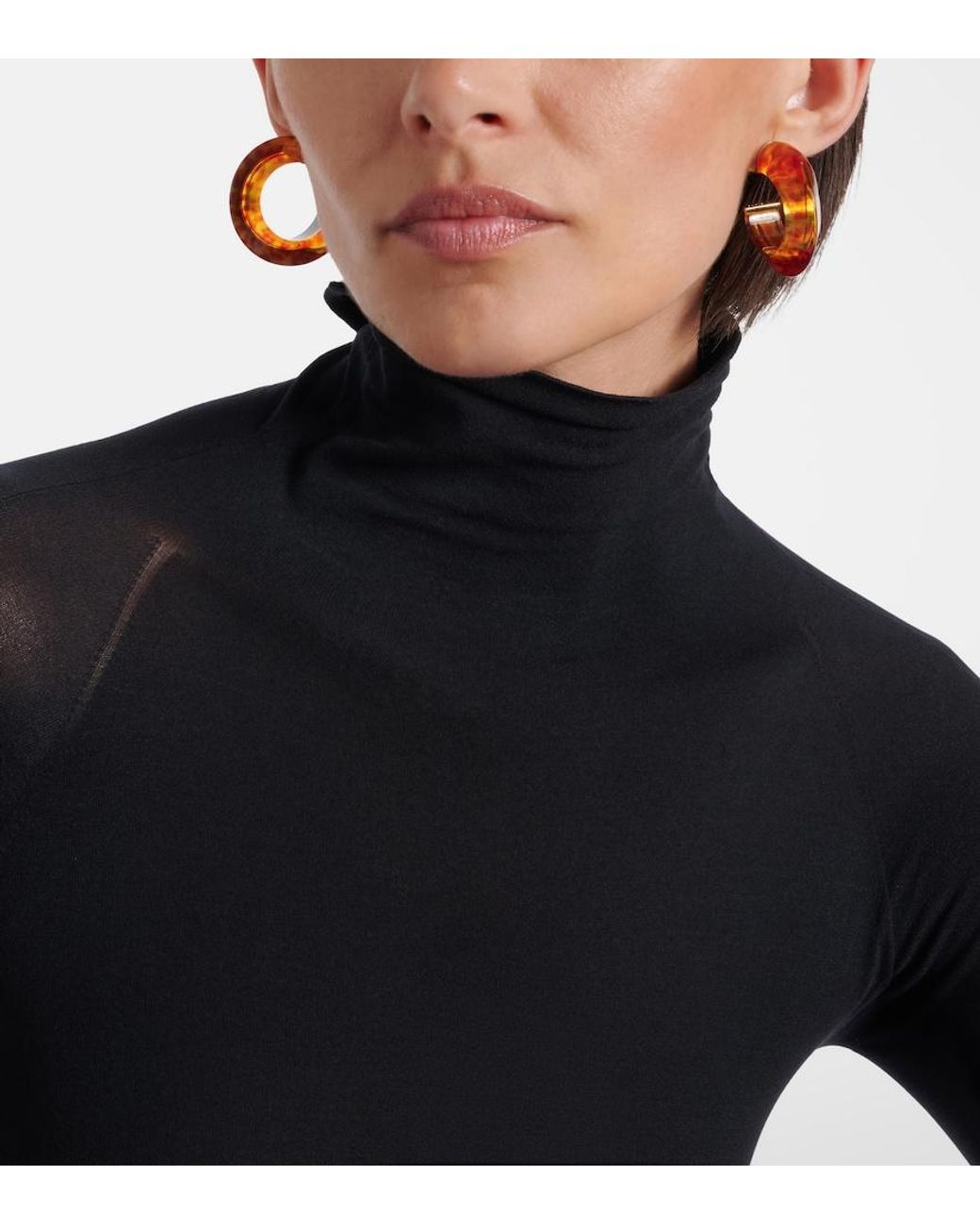 Alaïa Orange Edge Hoop Earrings