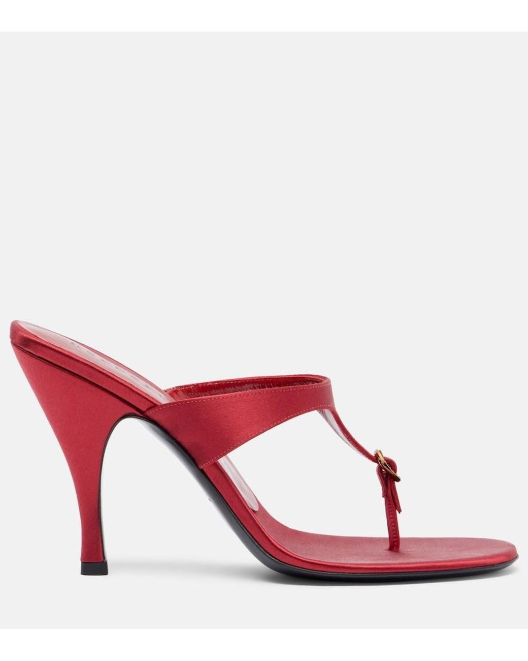 Herbert Levine Red Kiss And Tell Embellished Satin Thong Sandals