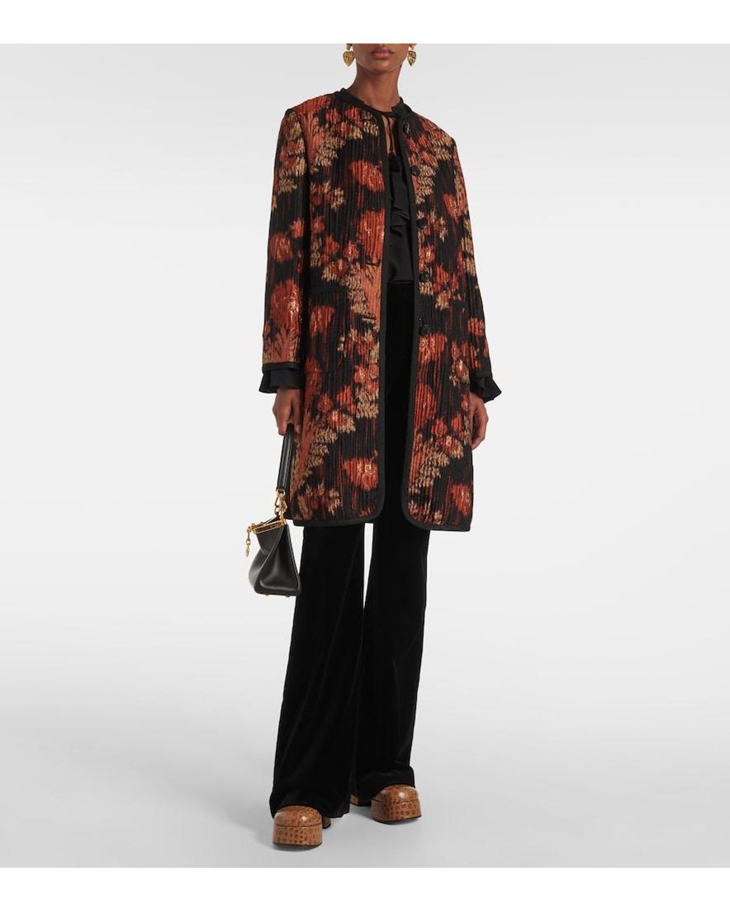 Etro Red Floral Coat