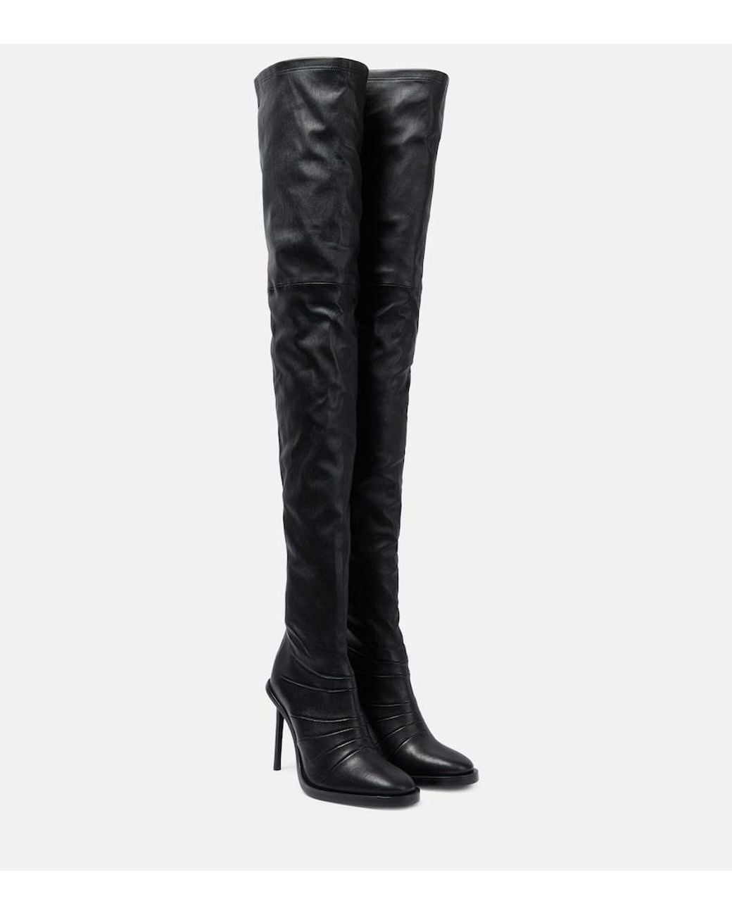 Ann Demeulemeester Black Adna Over-The-Knee Leather Boots