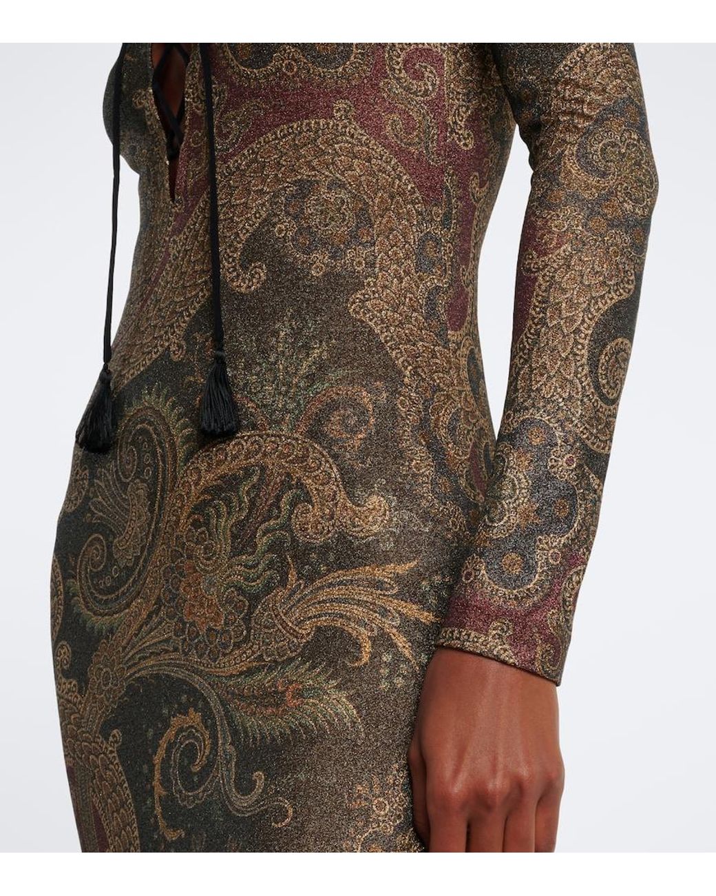 Etro Natural Paisley Jersey Gown