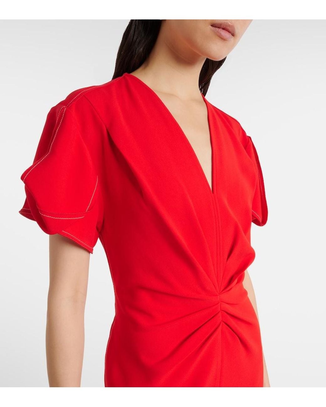 Victoria Beckham Red Cady Maxi Dress