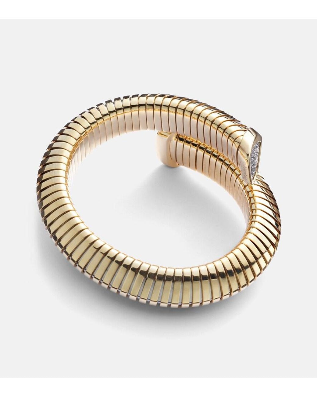 Marina B Metallic Trisola 18Kt Cuff Bracelet With Diamonds