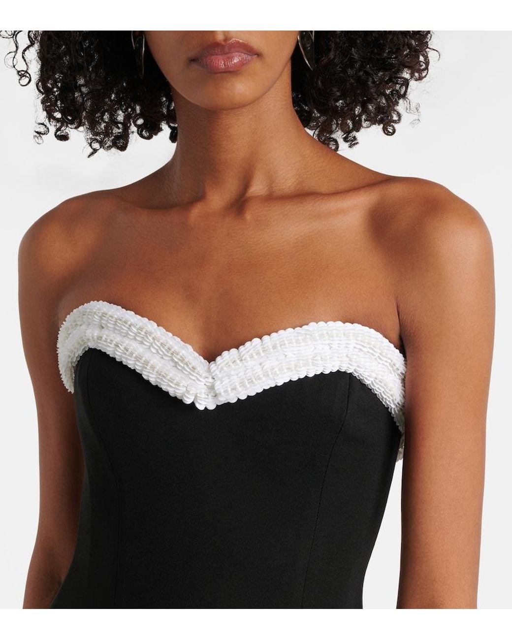 Jonathan Simkhai White Augusta Embellished Bustier Dress