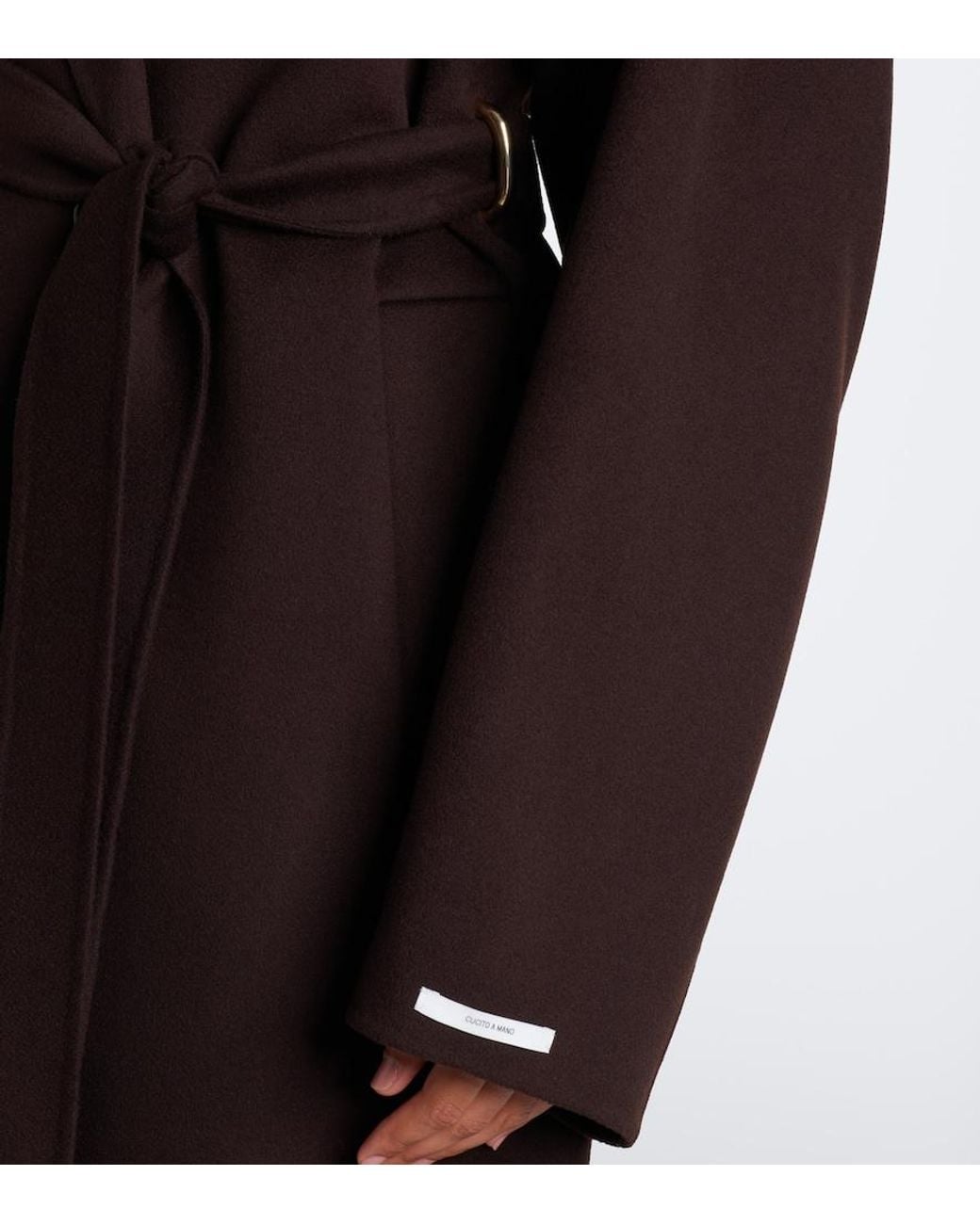 Sportmax Black Belted Virgin Wool Coat