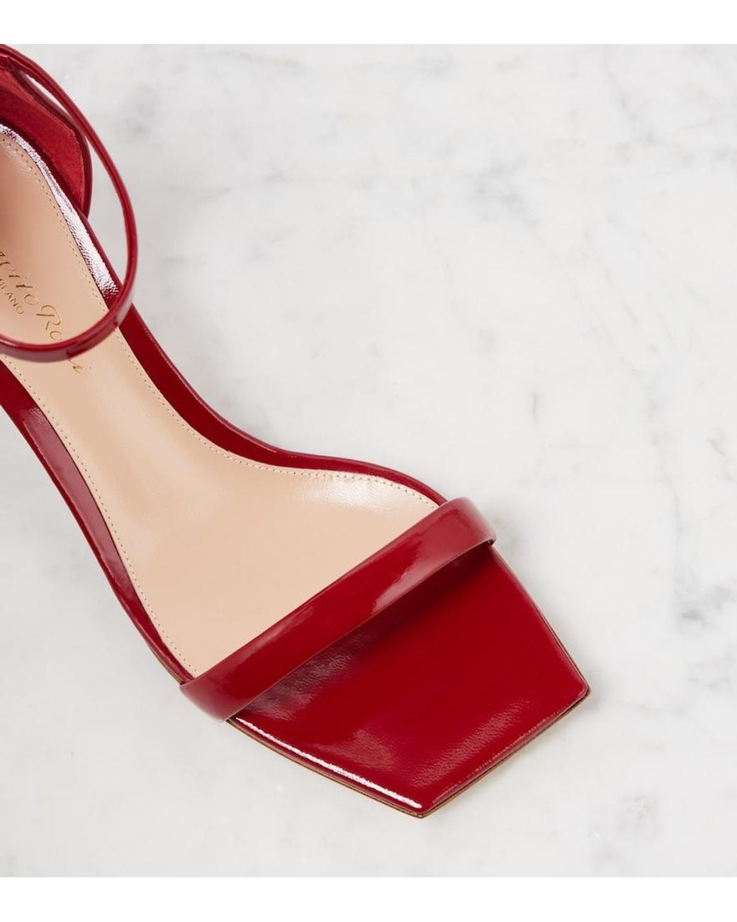 Gianvito Rossi Red Rhys 55 Patent Leather Sandals