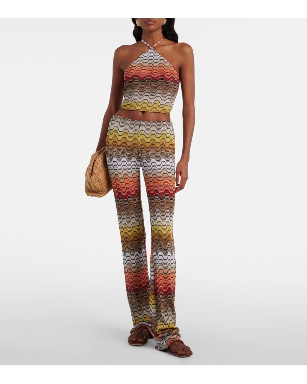 Missoni Multicolor Wave Lame Slim Pants