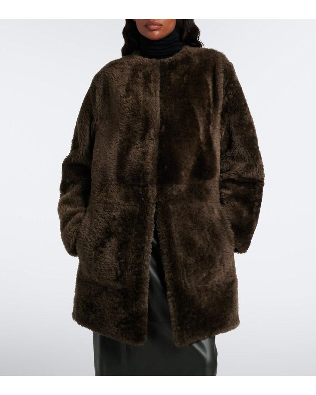 Vince Black Reversible Shearling Coat