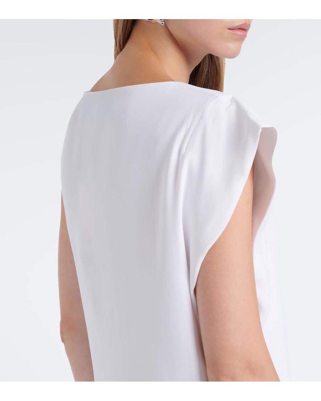 Jacquemus White Drapee Jersey Maxi Dress