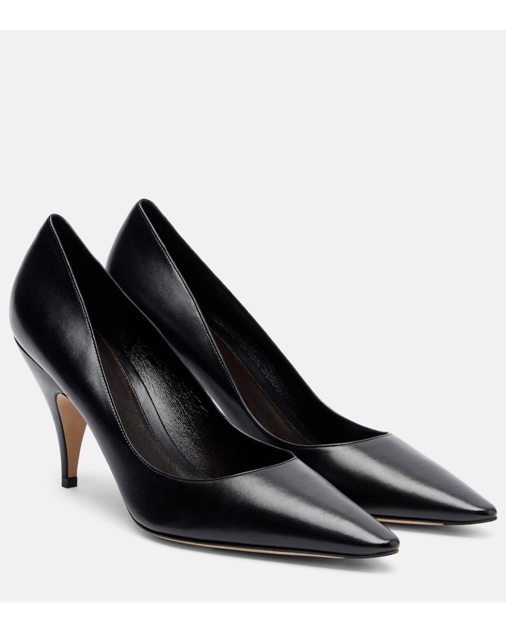 The Row Black Liisa Leather Pumps