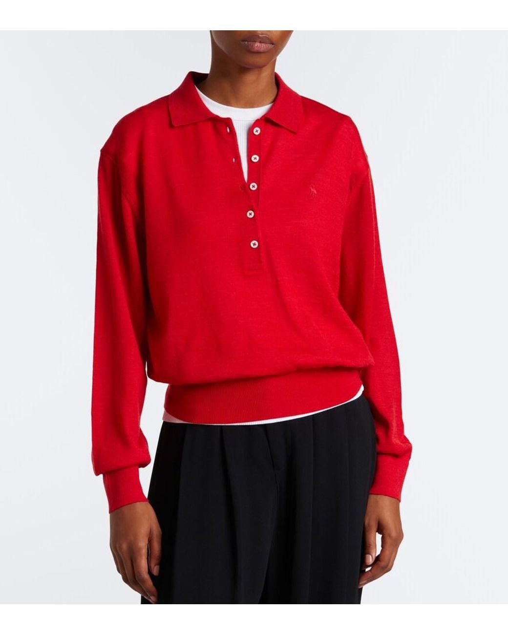 Polo Ralph Lauren Red Wool Polo Sweater