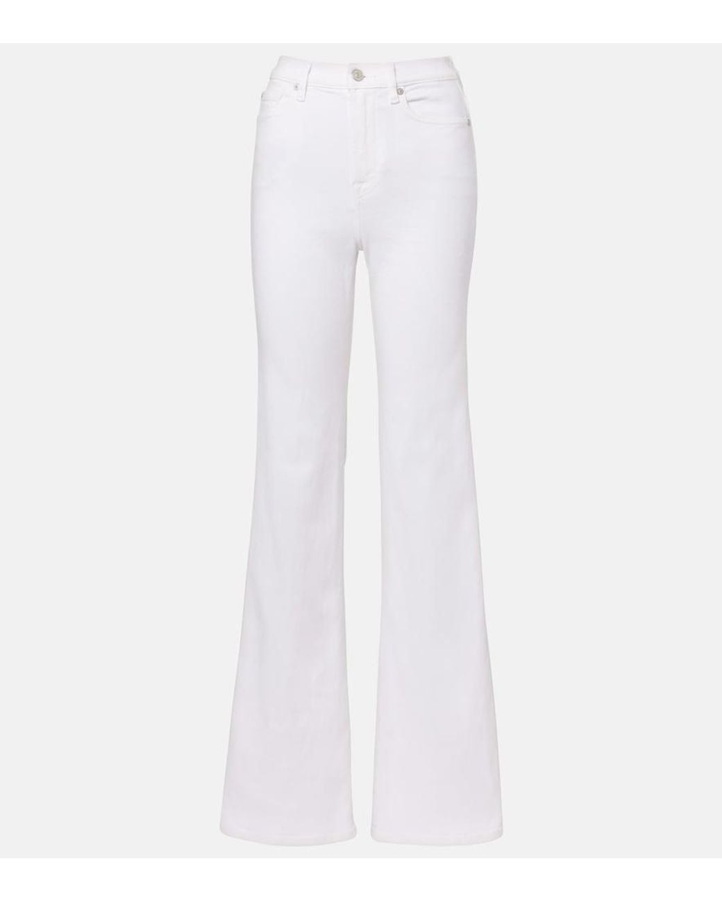 7 For All Mankind White Modern Dojo High-Rise Wide-Leg Jeans