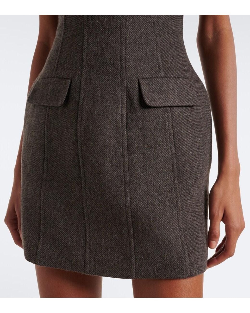Self-Portrait Black Wool And Cashmere-Blend Minidress