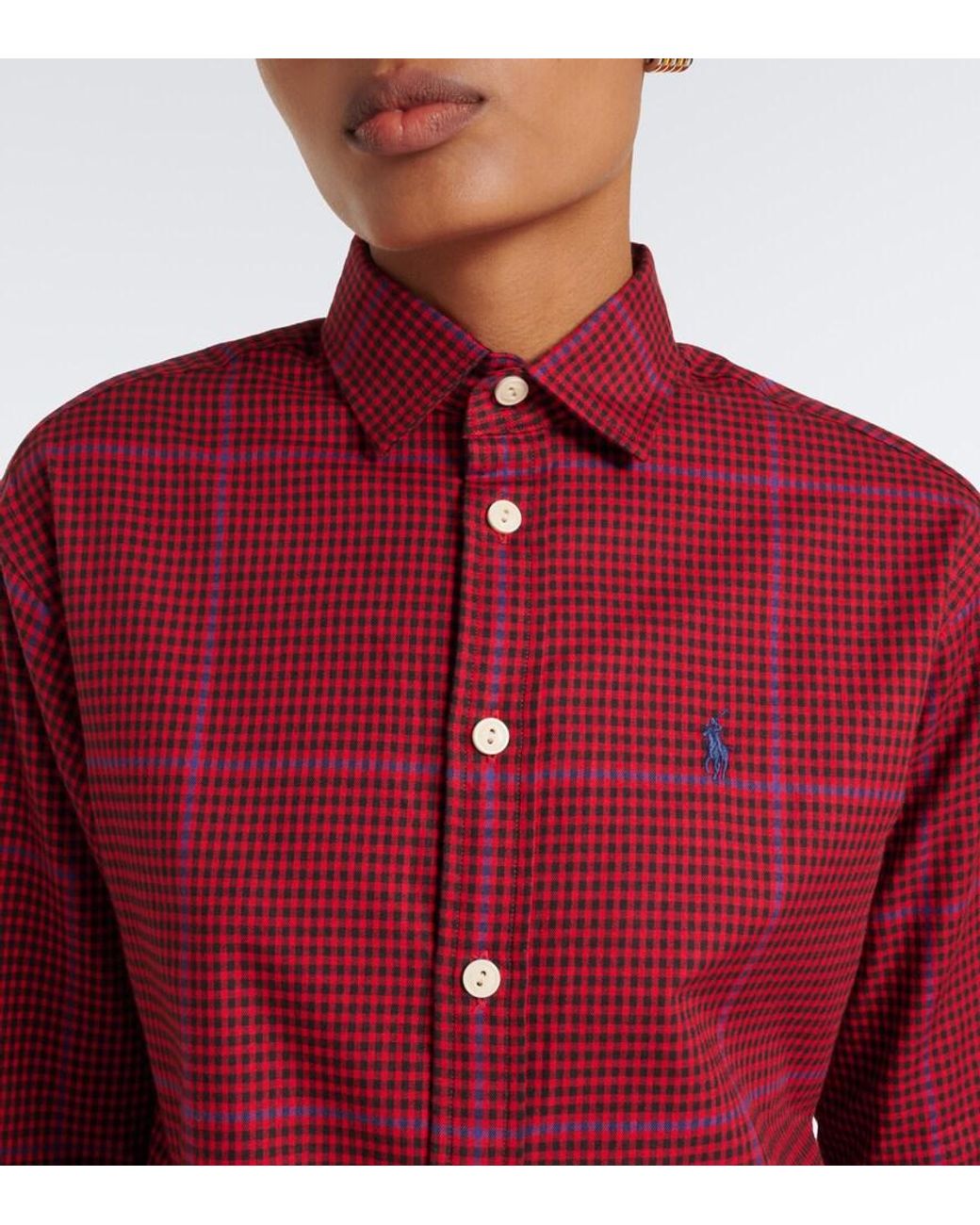 Polo Ralph Lauren Red Plaid Cotton Twill Shirt