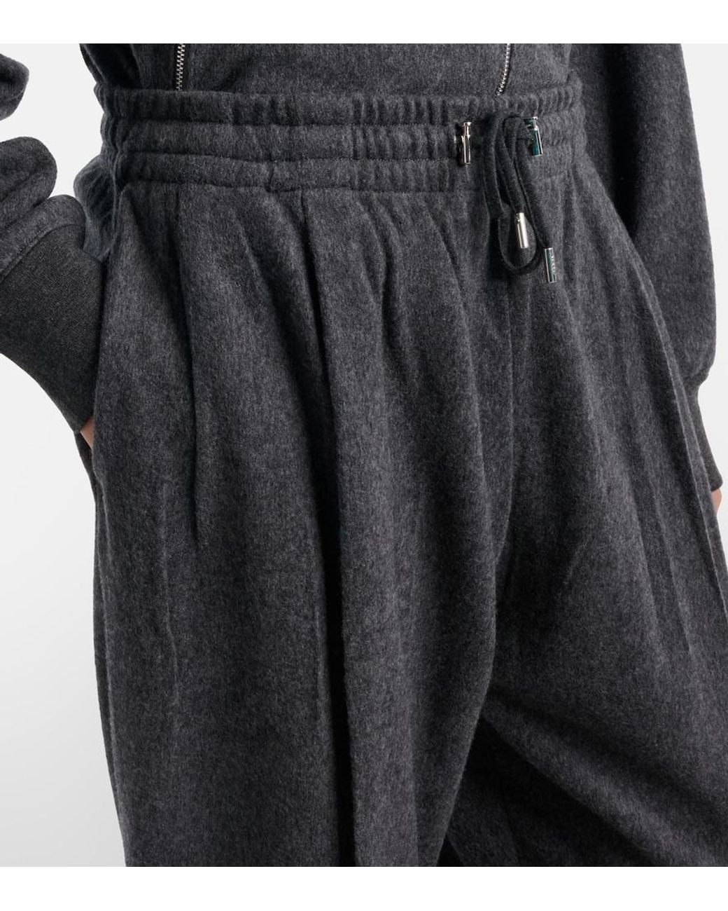 Prada Blue Wool And Cashmere Tapered Pants