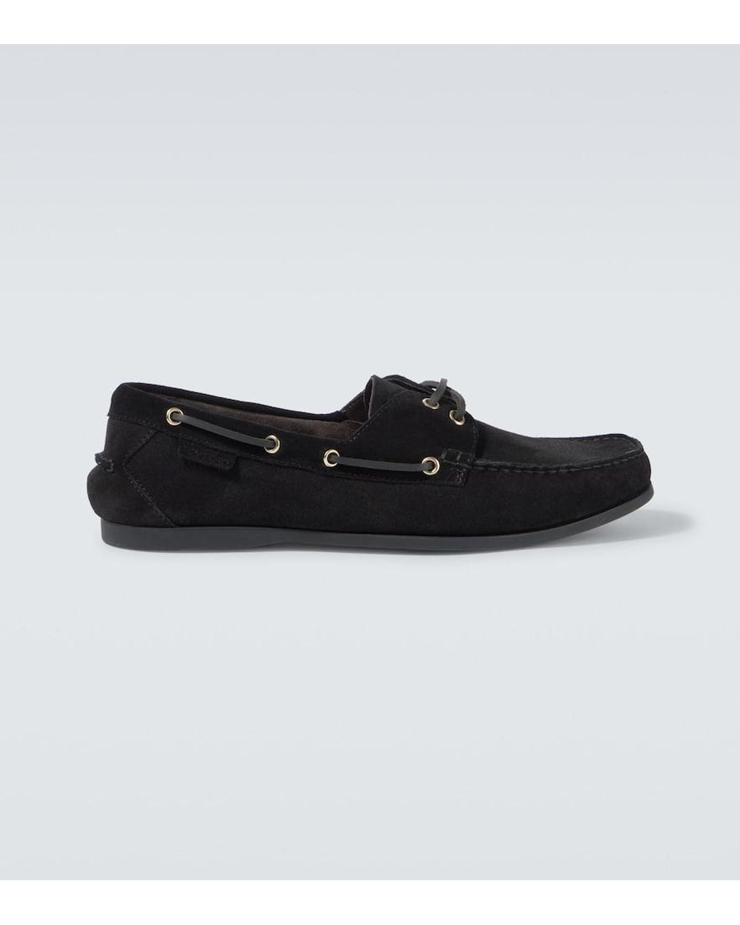 Tom Ford Black Robin Suede Boat Shoes for men