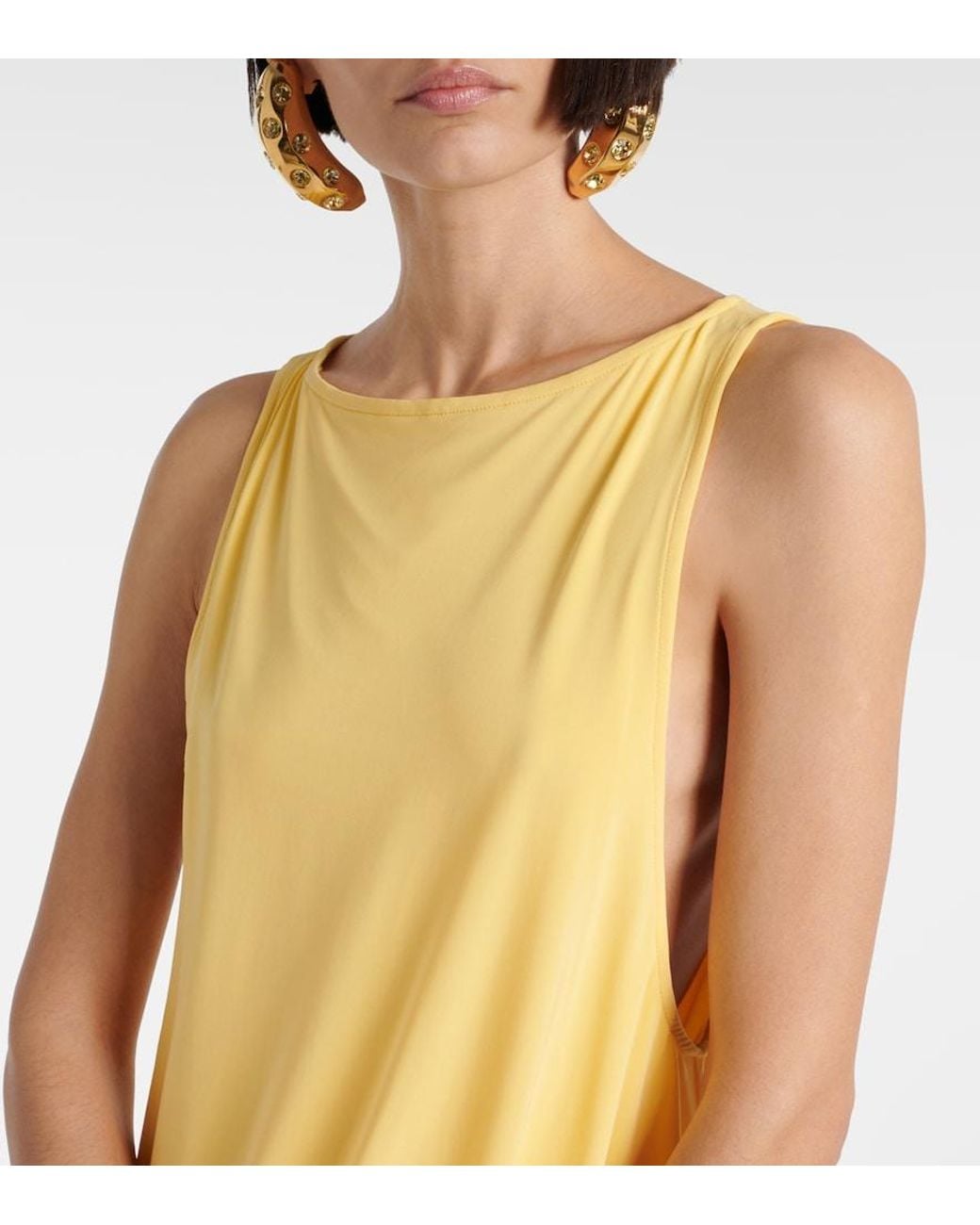 Jacquemus Yellow Peplo Short Dress