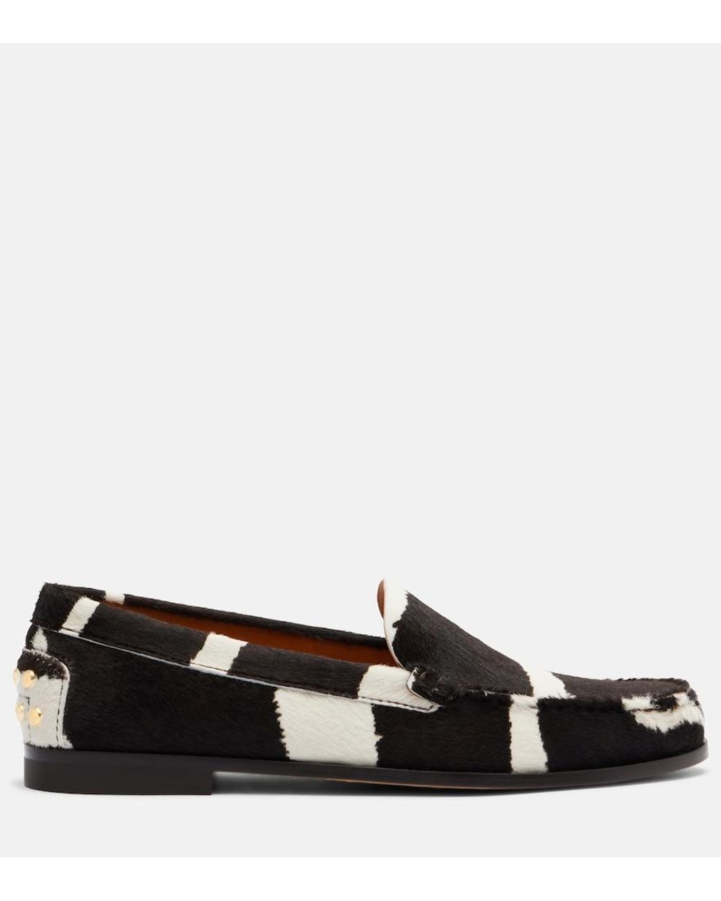 Tod's Black Printed Calf Hair Loafers