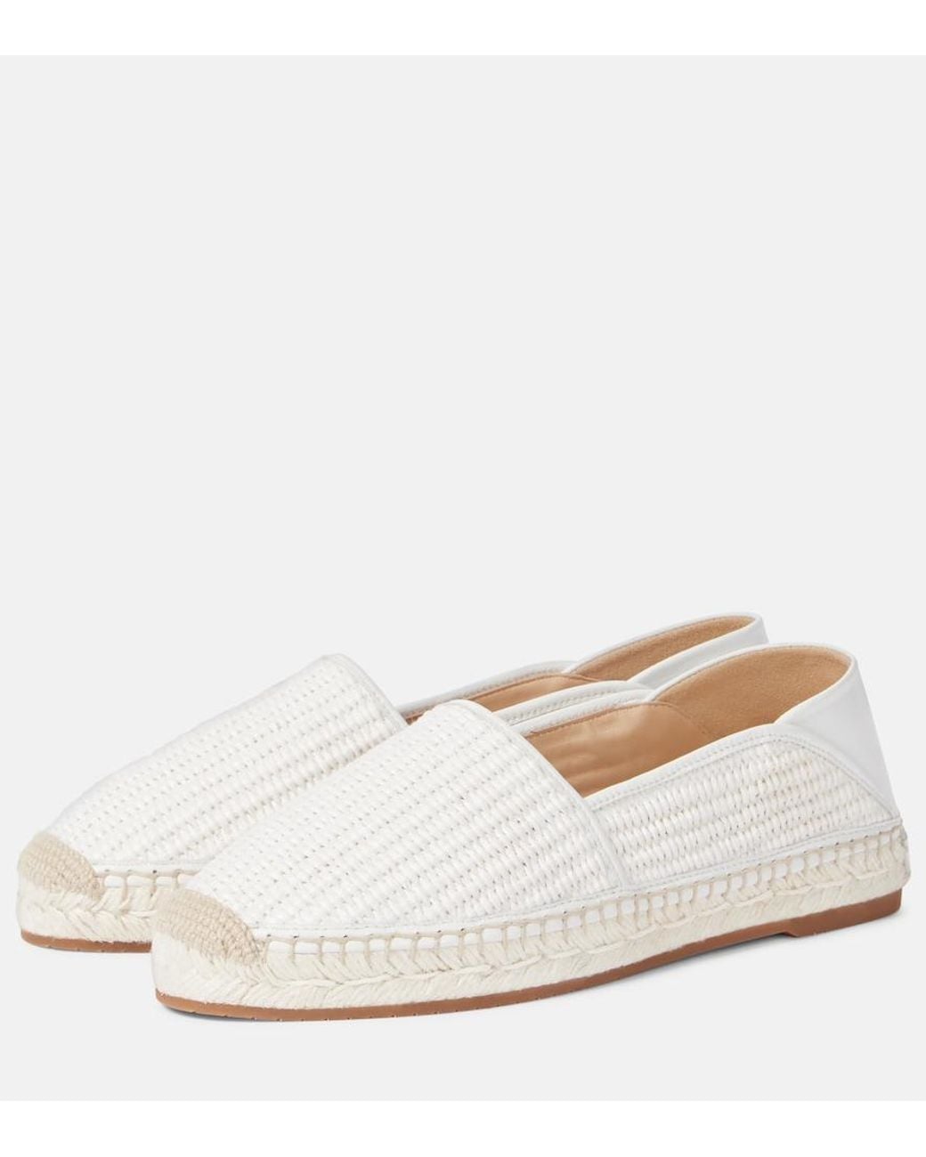Manolo Blahnik White Espadra Raffia Espadrilles