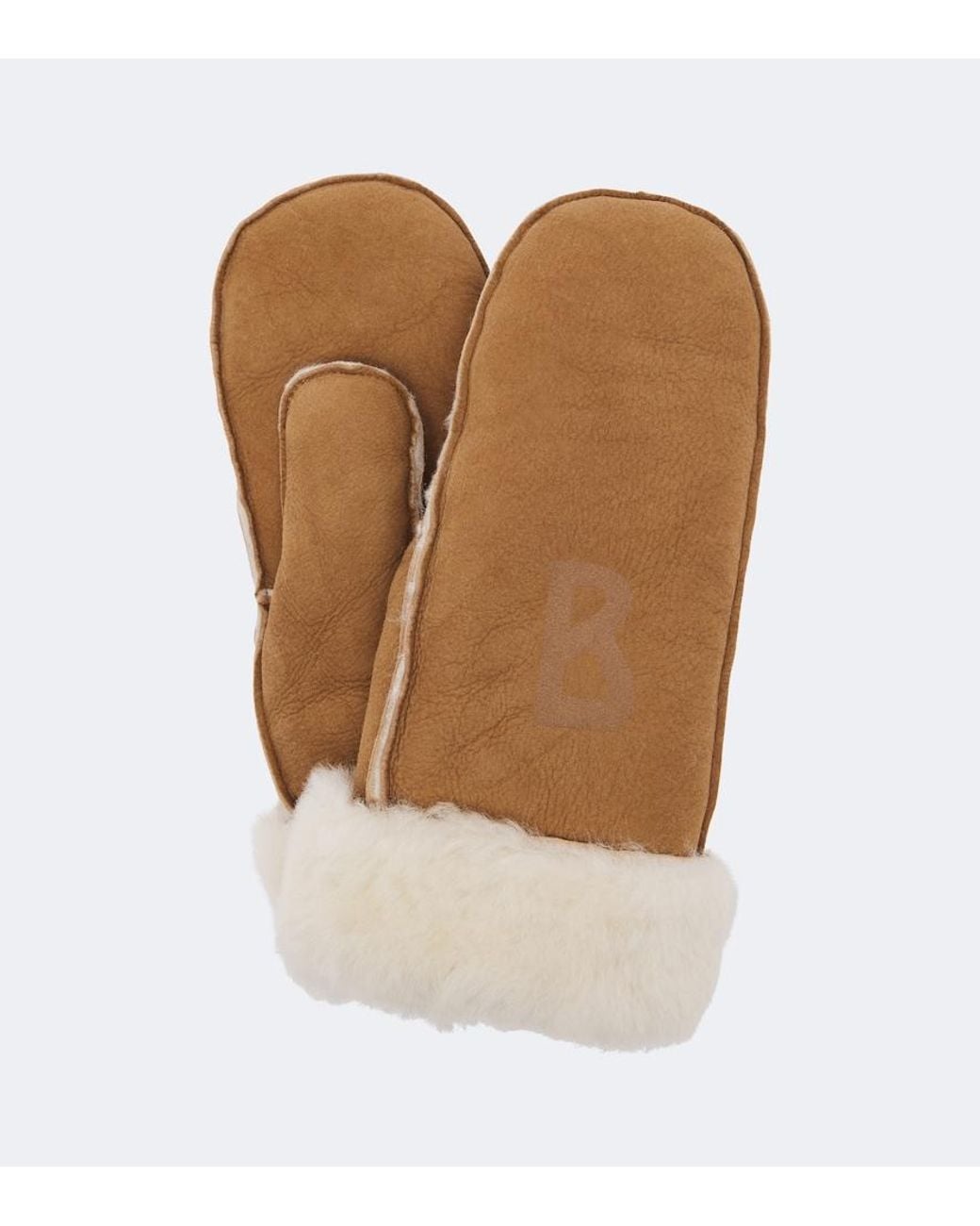 Bogner Brown Inuit Shearling-Lined Suede Mittens