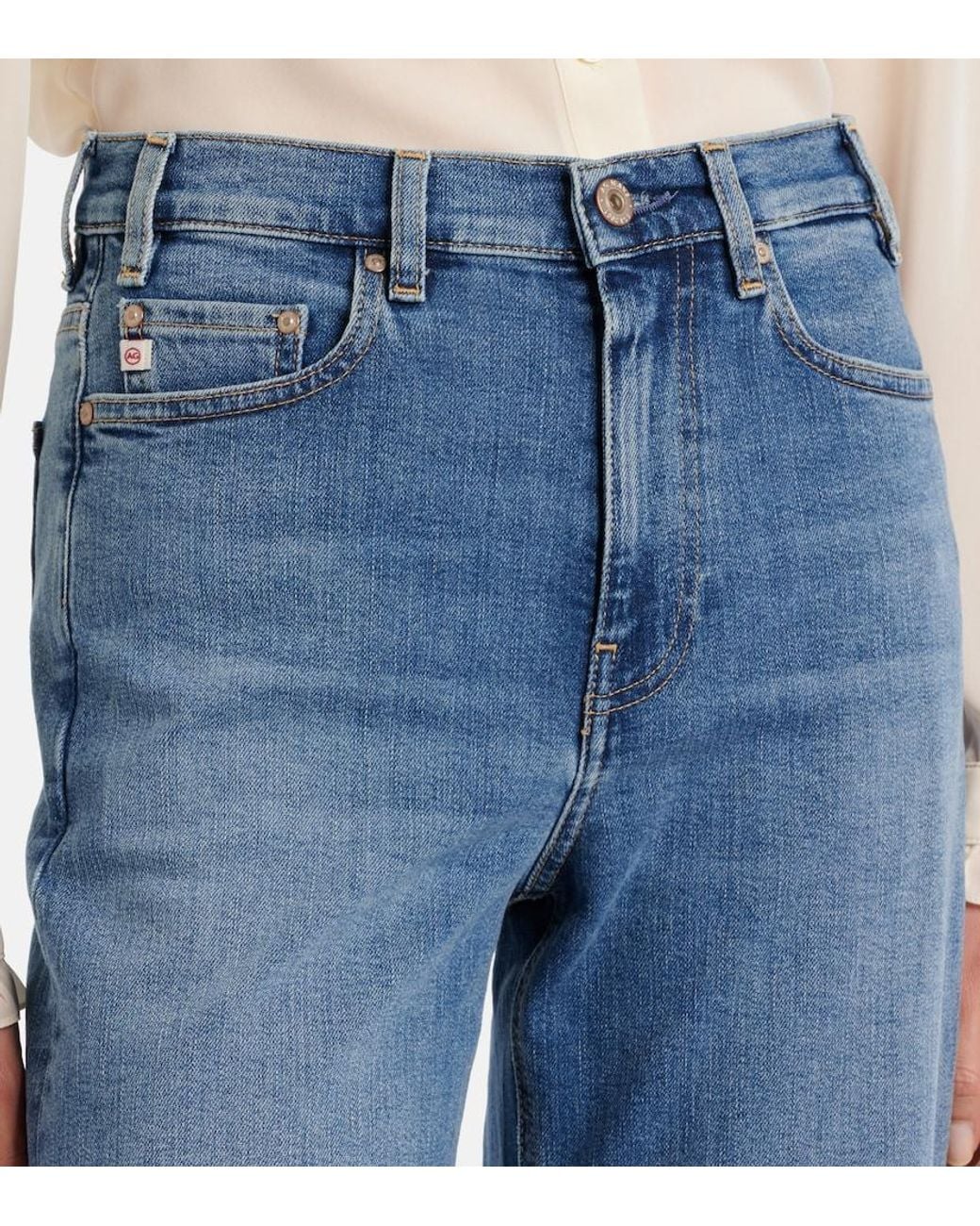 AG Jeans Blue New Baggy Wide-Leg Jeans