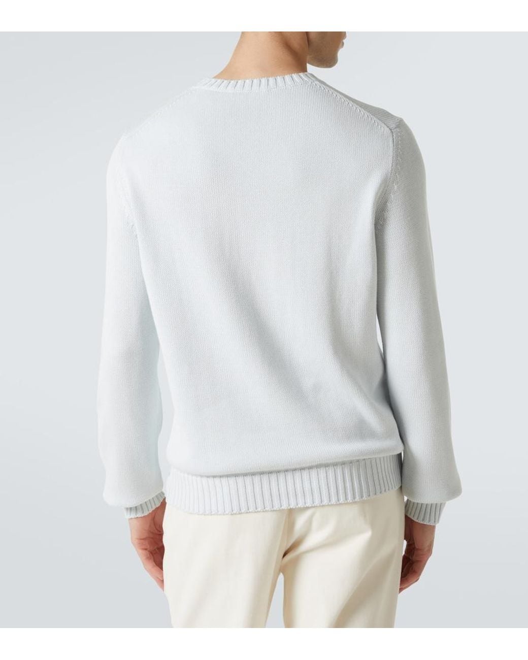 Saman Amel Pullover Aus Baumwolle in White für Herren