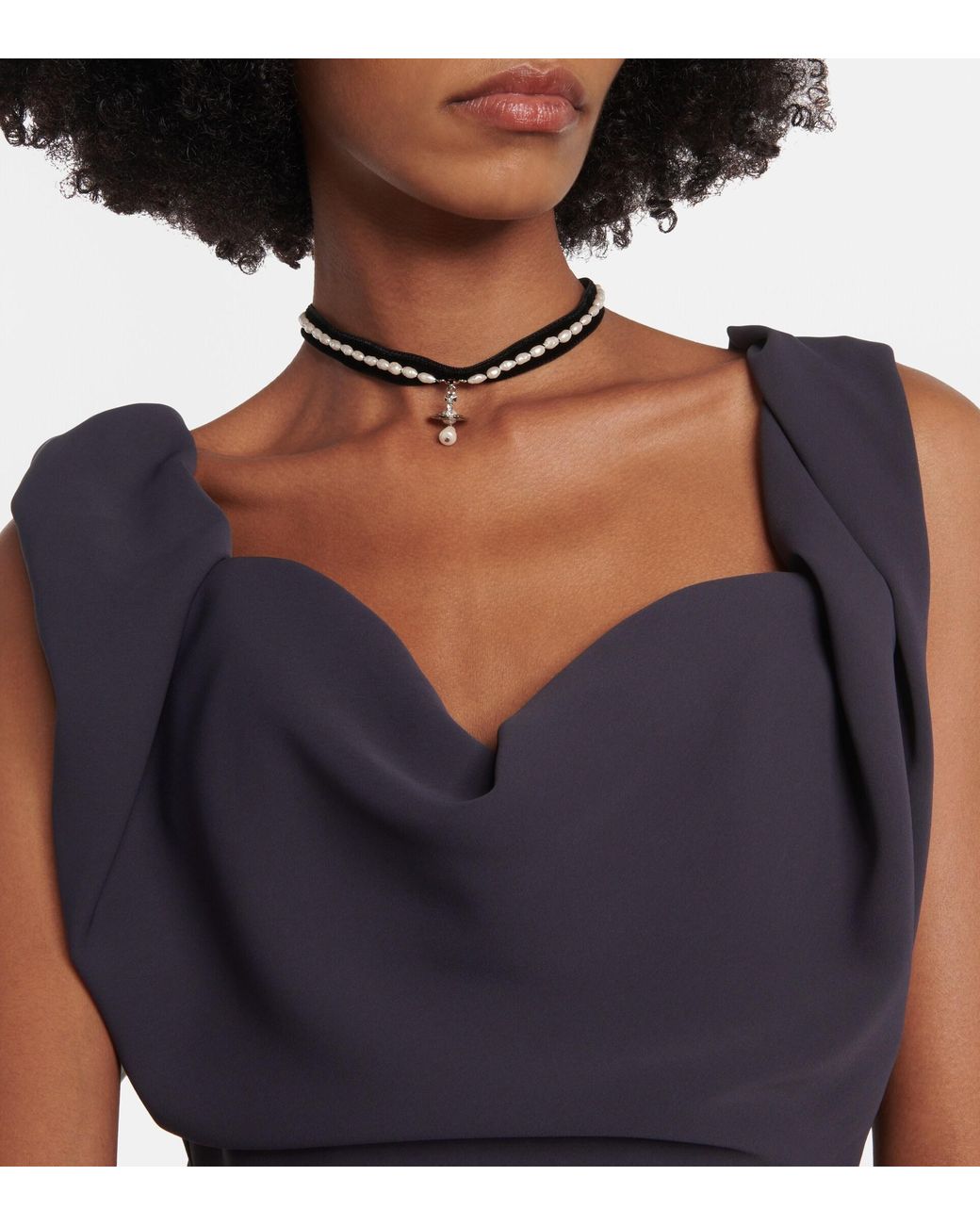Vivienne Westwood Embellished Leather Choker in Black Lyst