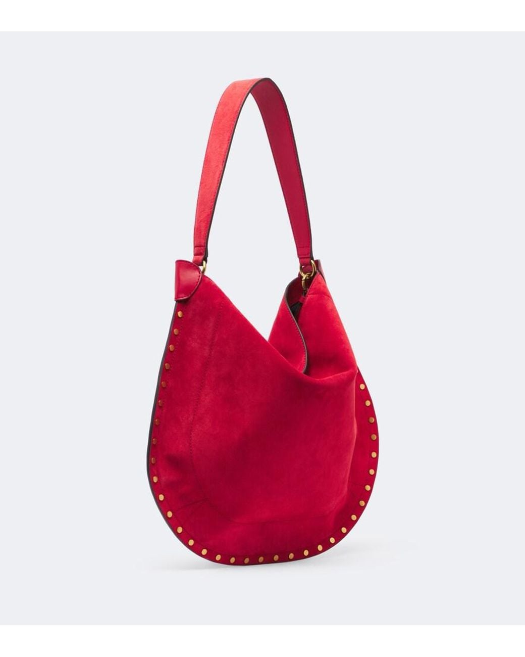 Isabel Marant Red Oskan Suede Shoulder Bag
