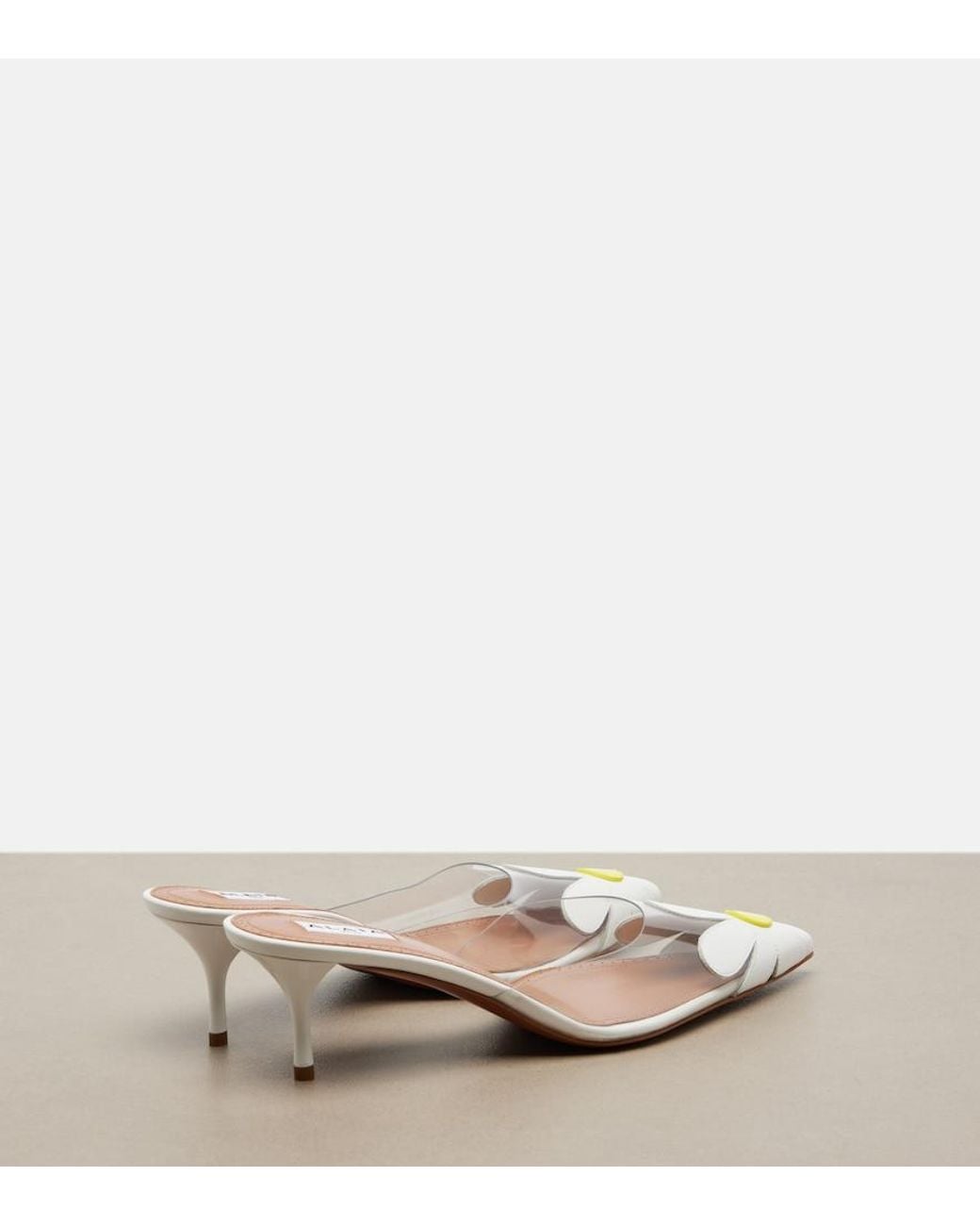 Alaïa White Bloom Floral Mules