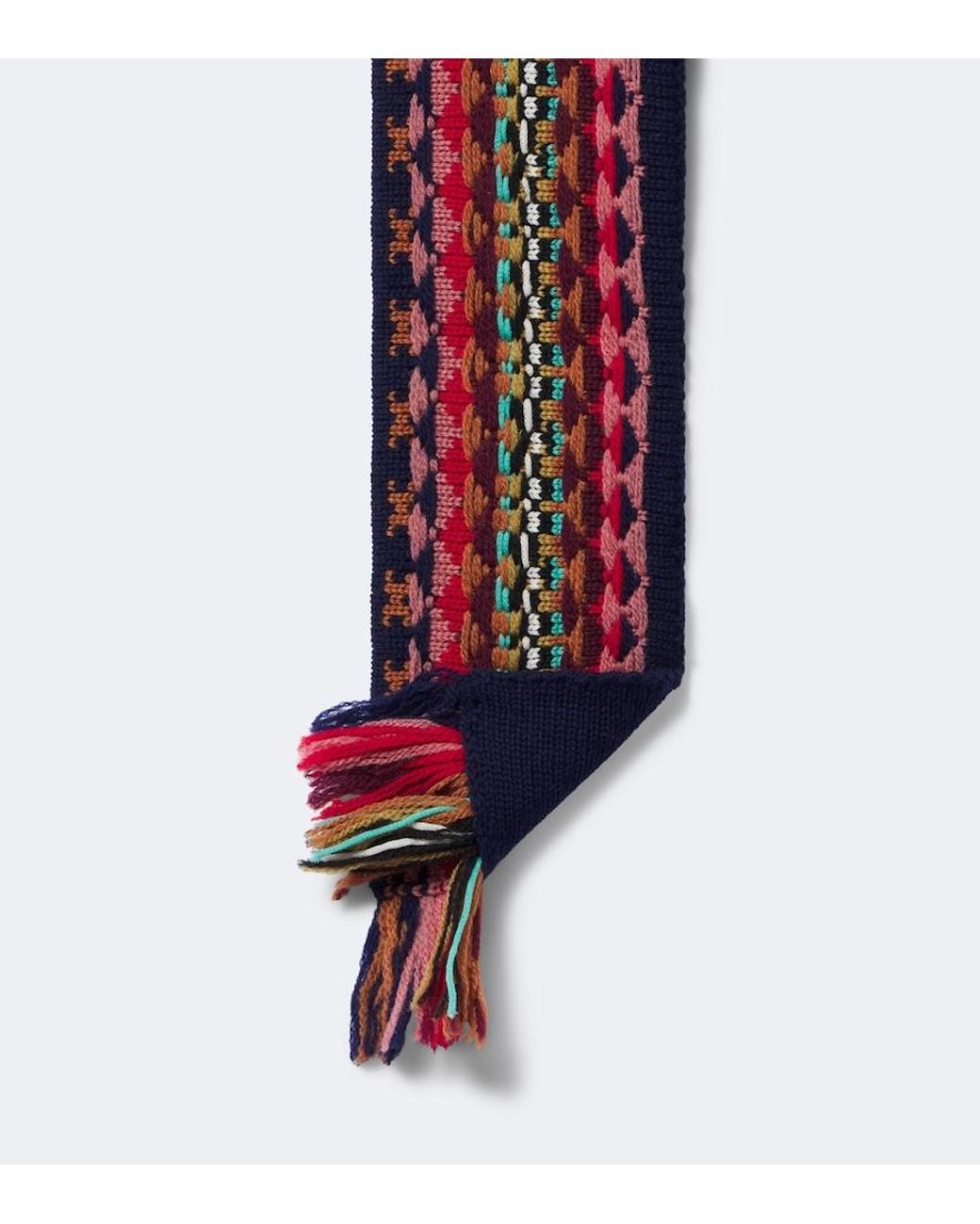 Dries Van Noten Purple Wool Jacquard Scarf