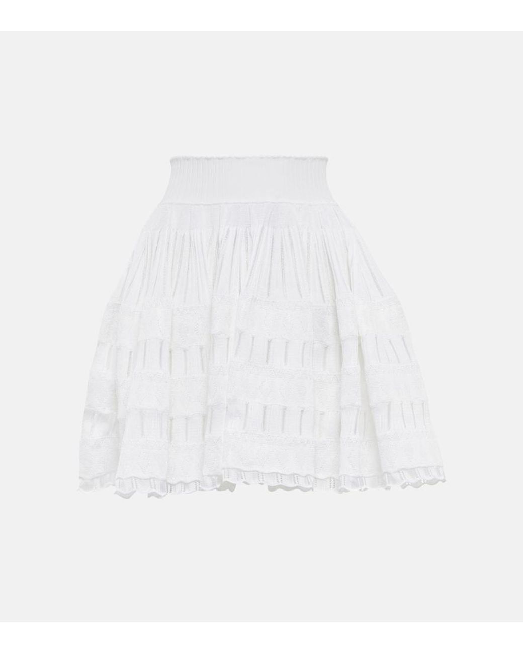 Alaïa White Alaia Crinoline Pleated Miniskirt