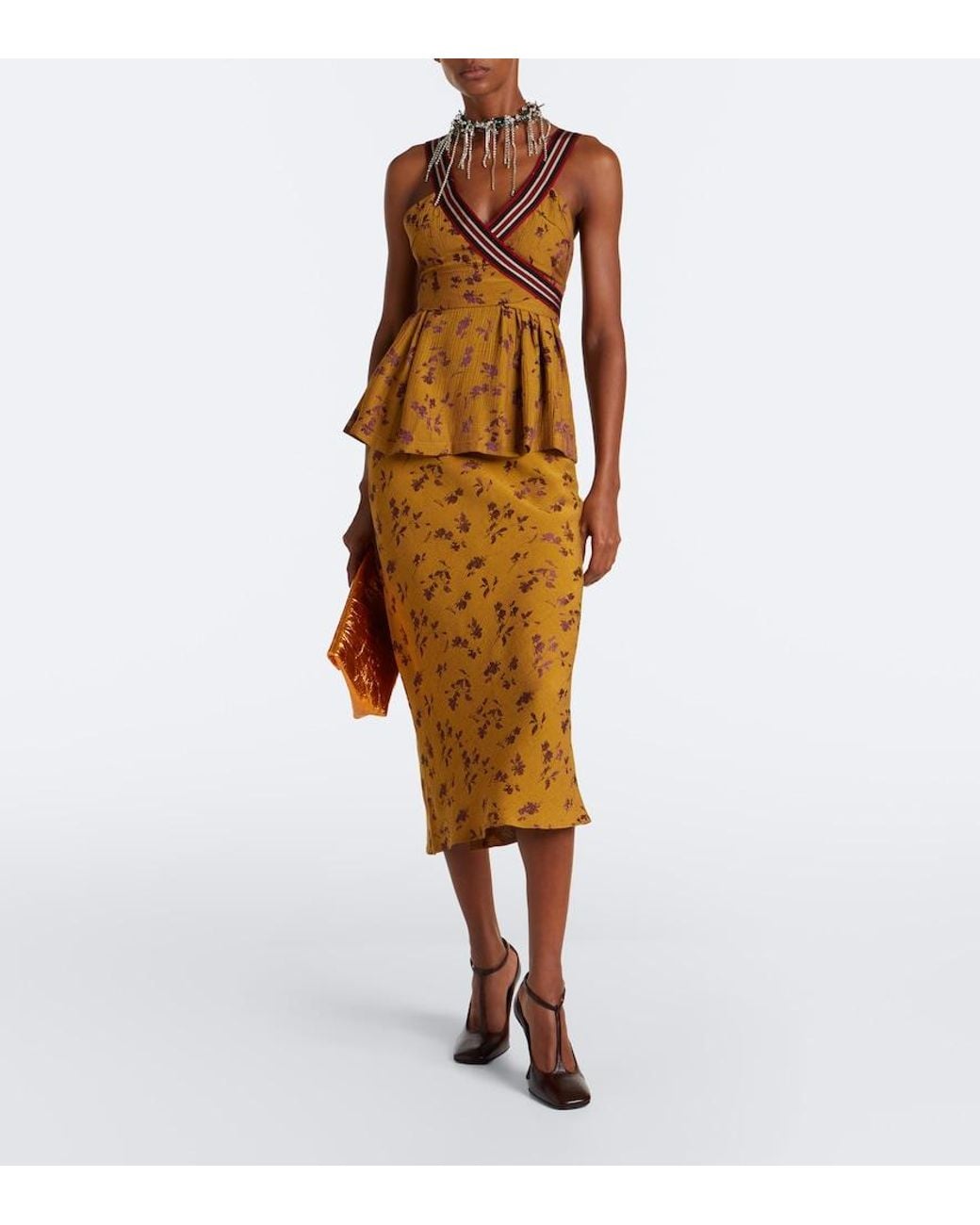 Dries Van Noten Brown Floral Top